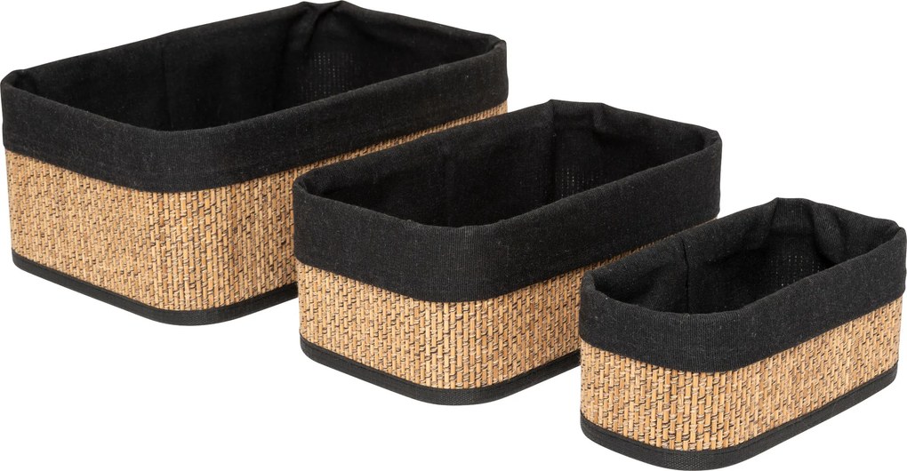 Set 3 coșuri din bambus