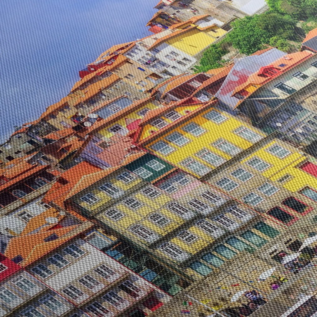 Tablou - Ribeira, Portugalia (cu ceas) (90x30 cm)