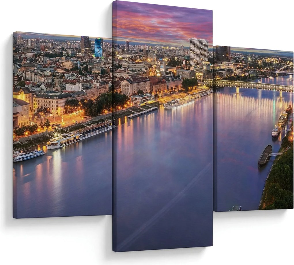 Tablou cu orașul Bratislava cu râu (90x60 cm)