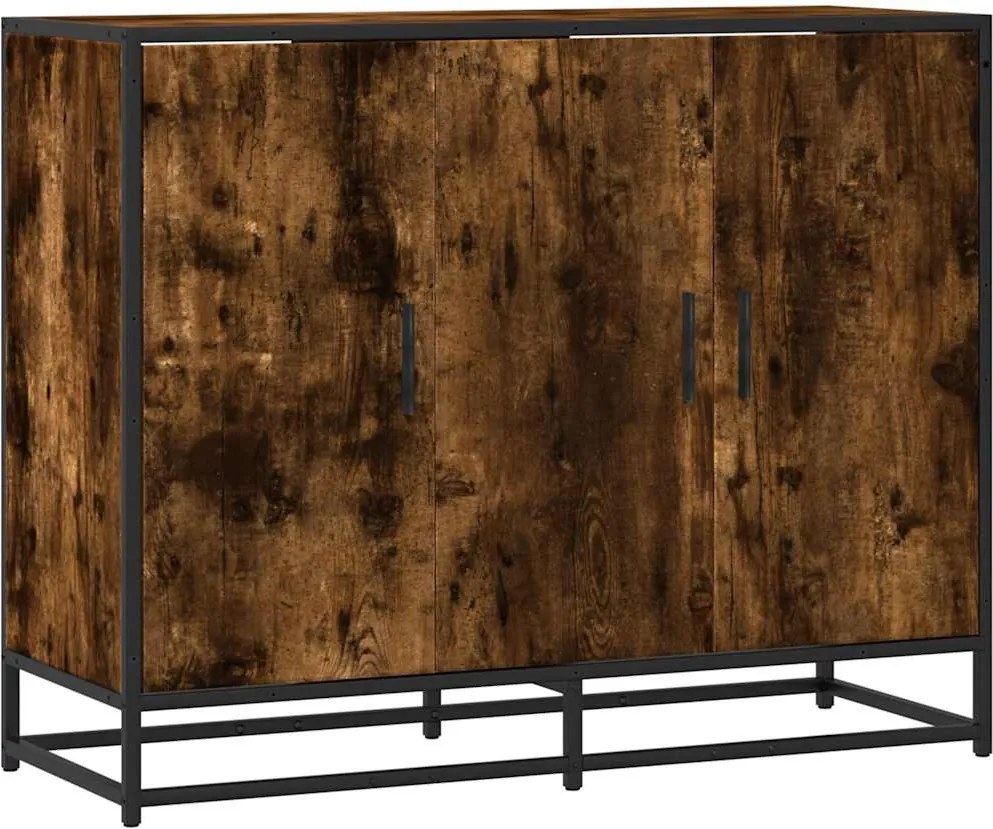 vidaXL Dulap, stejar fumuriu, 94x35x76 cm, lemn prelucrat