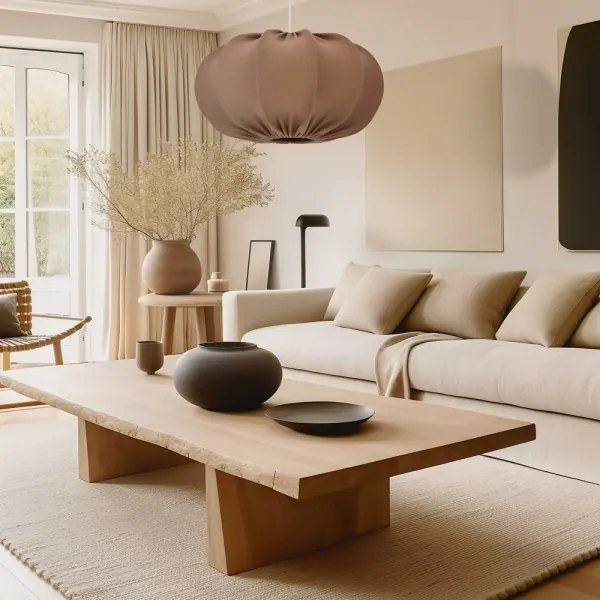 Lustră pe cablu CAFEE 1xE27/40W/230V, diam. 52 cm, maro