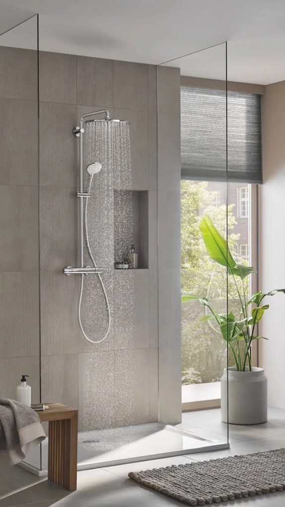 Sistem de dus Grohe Euphoria 310, termostat, montare pe perete, crom - 26075001