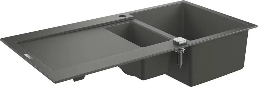Chiuveta compozit Grohe K500 100x50.1 cm gri cu 2 cuve