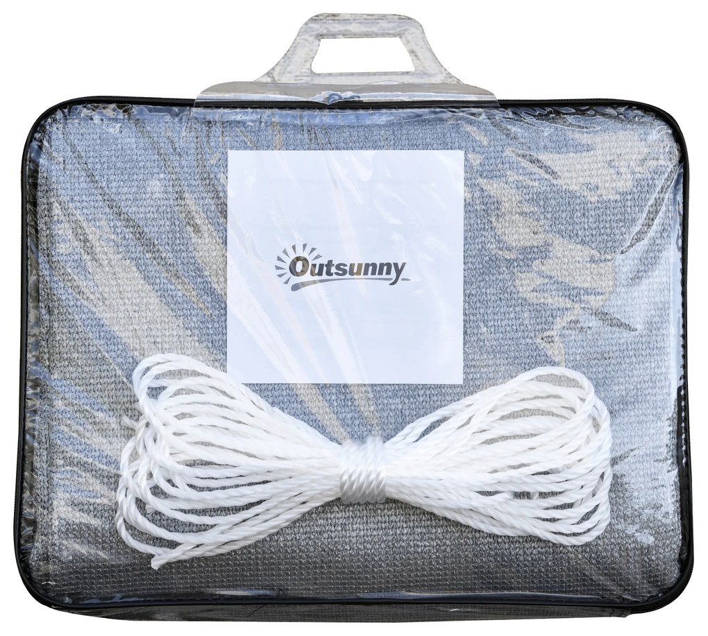 Outsunny Voile d'ombrage rectangulaire 4 x 3 m polietilen de înaltă densitate Protecție UV Cu sac de depozitare - Nuanță de gri | Aosom Romania