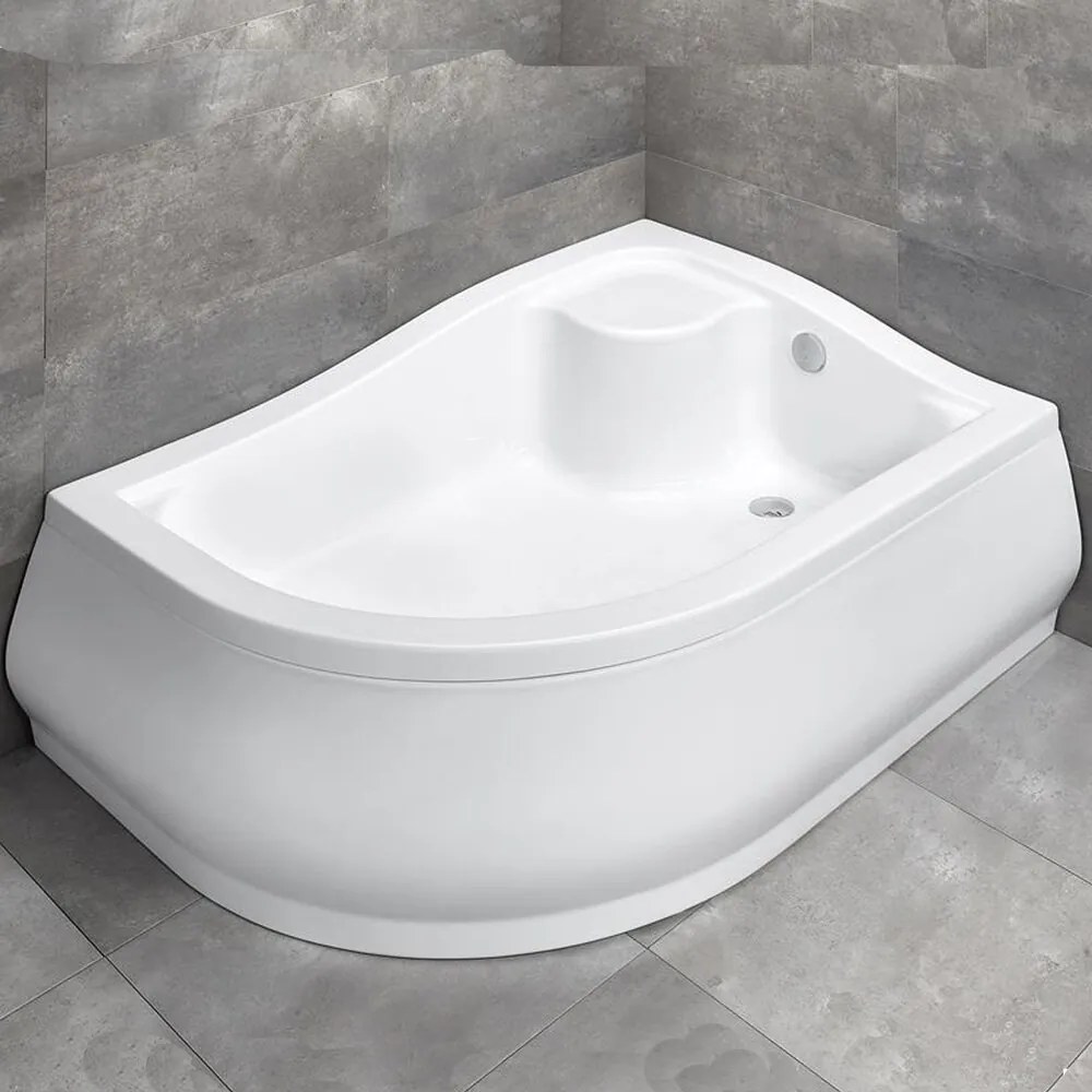 Cadita dus acril semirotunda Radaway Korfu E 100x80 cm alb