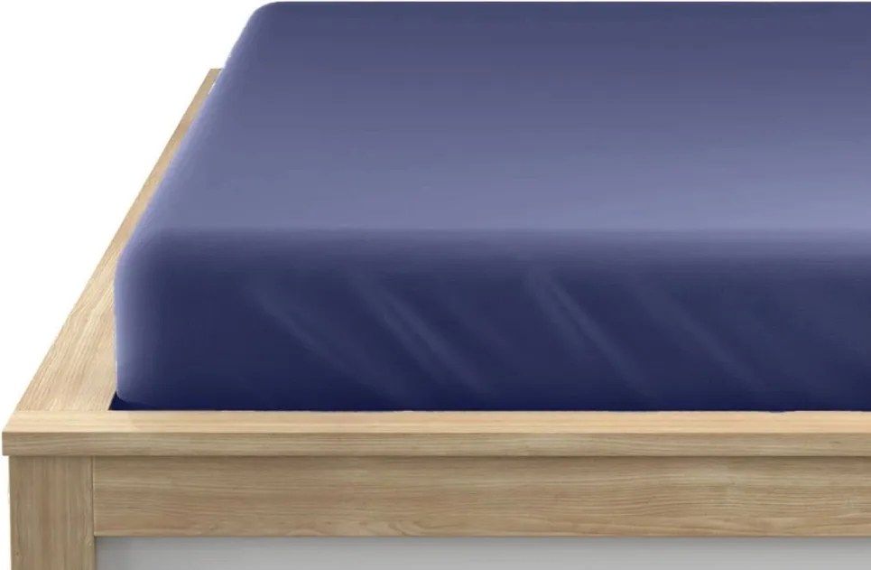 Cearsaf Jersey HIGHFIT albastru inchis 180 x 200 cm
