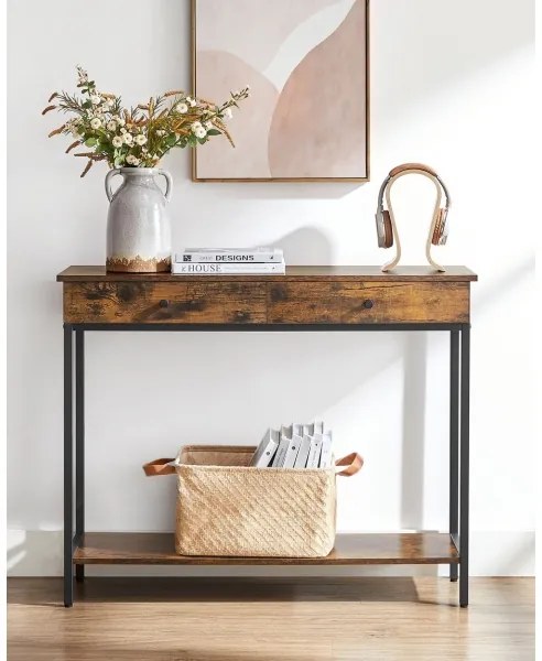 Masă laterală LUVOR maro/negru