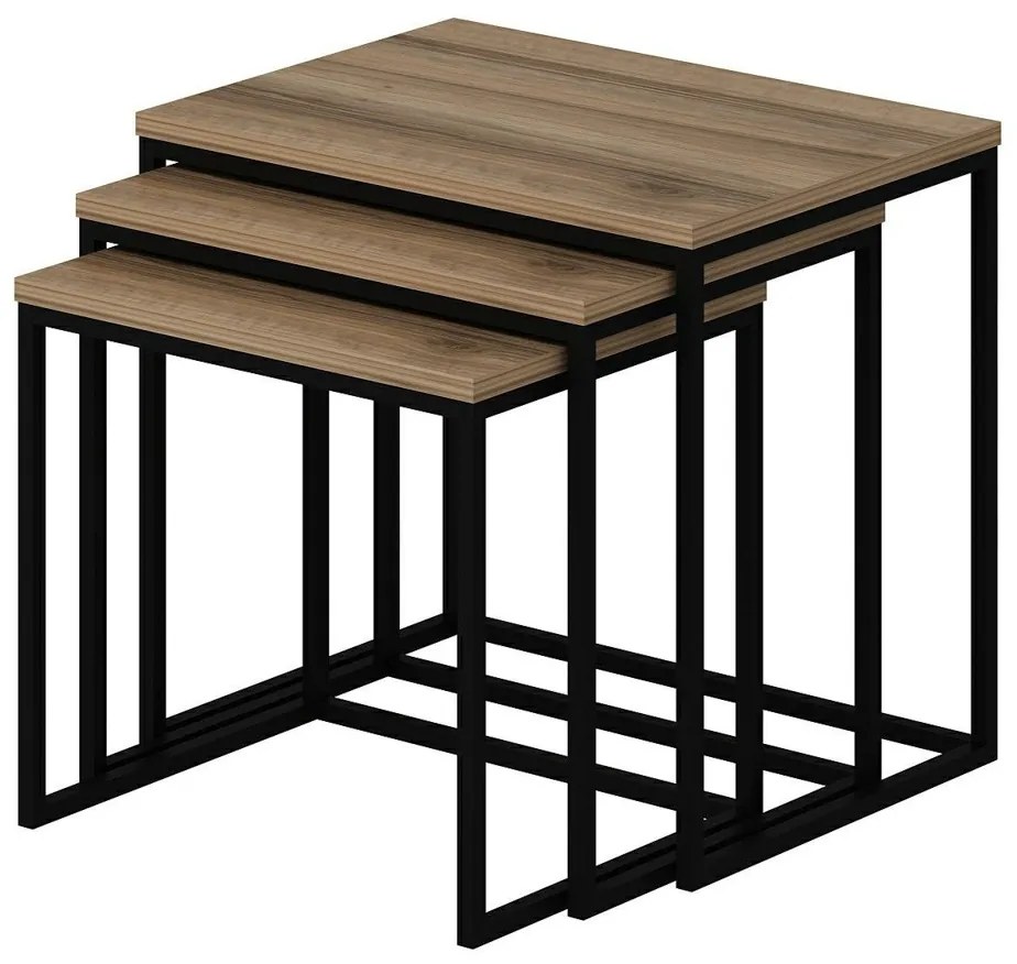Masă pliabilă Evia Walnut, 3 buc