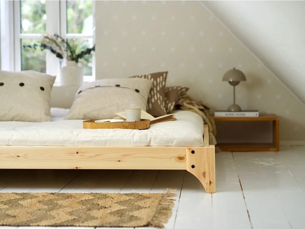 Pat matrimonial din lemn masiv de pin cu somieră 160x200 cm Elan – Karup Design