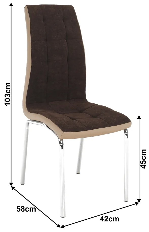 Scaun de sufragerie Gernada new (maro + bej + Crom). 744581