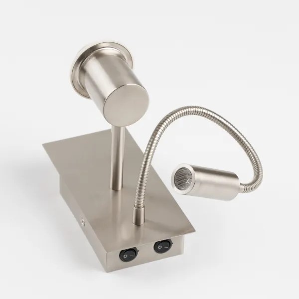 Veioză LED flexibilă Brilagi NUBILA 1xE27/25W/230V + LED/3W crom mat