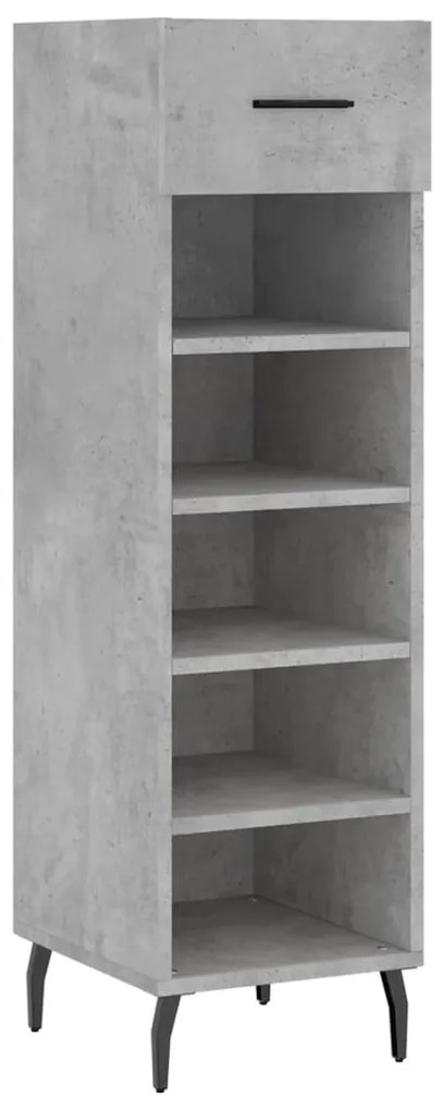 829696 vidaXL Pantofar, gri beton, 30x35x105 cm, lemn compozit