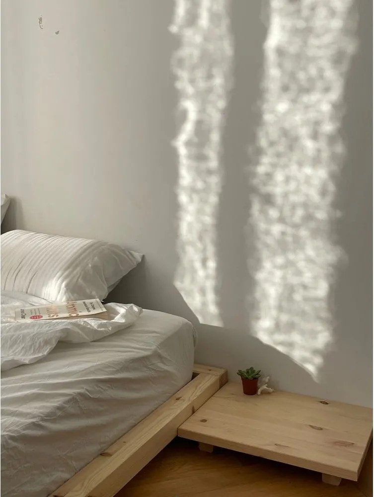 Pat în culoare naturală din lemn de pin fără tăblie cu somieră 90x200 cm Dock – Karup