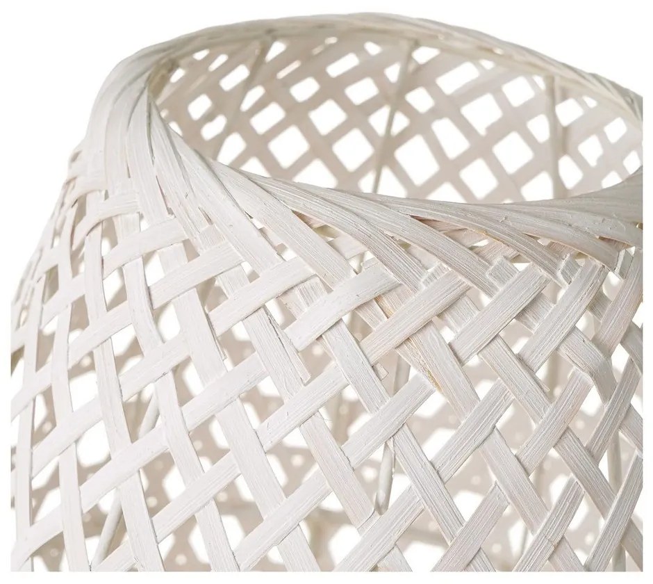 Veioză albă cu abajur din bambus (înălțime 36 cm) – Casa Selección