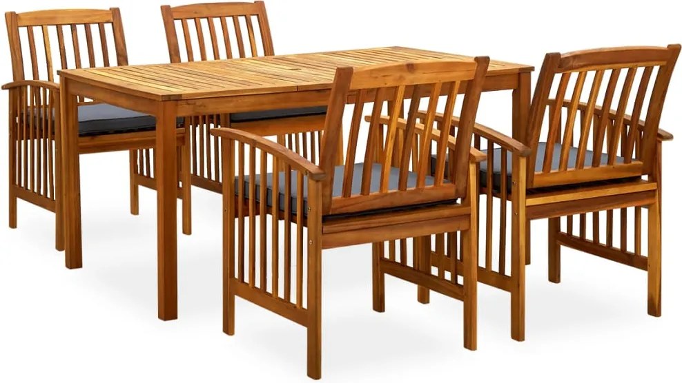 vidaXL Set mobilier de grădină cu perne, 5 piese, lemn masiv de acacia