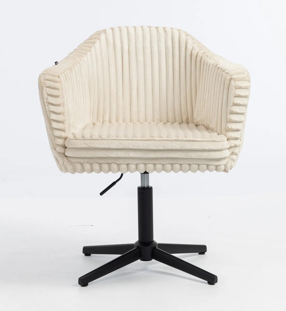 HR832CROSS Scaun Cappuccino Teddy Cord cu Bază Neagră