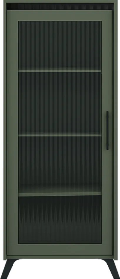 Vitrină, verde smoke/negru, LONGY REG1W