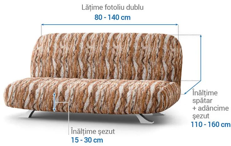 Huse bielastice OCEANO NOU cărămizii 2fotoliu cu manere de lemn (l. 80 -140 cm)