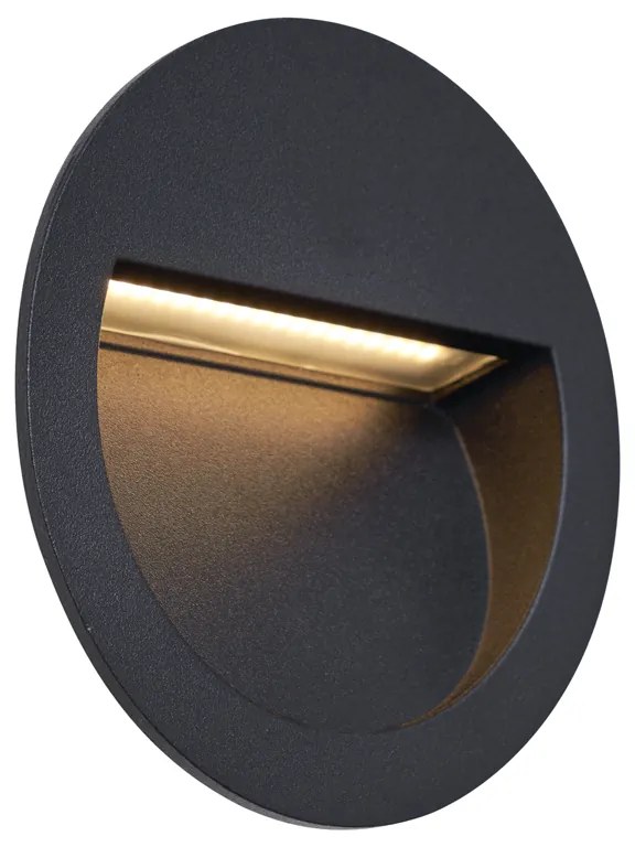 Lampă modernă de perete încastrată neagră, incl. LED IP65 - Gem