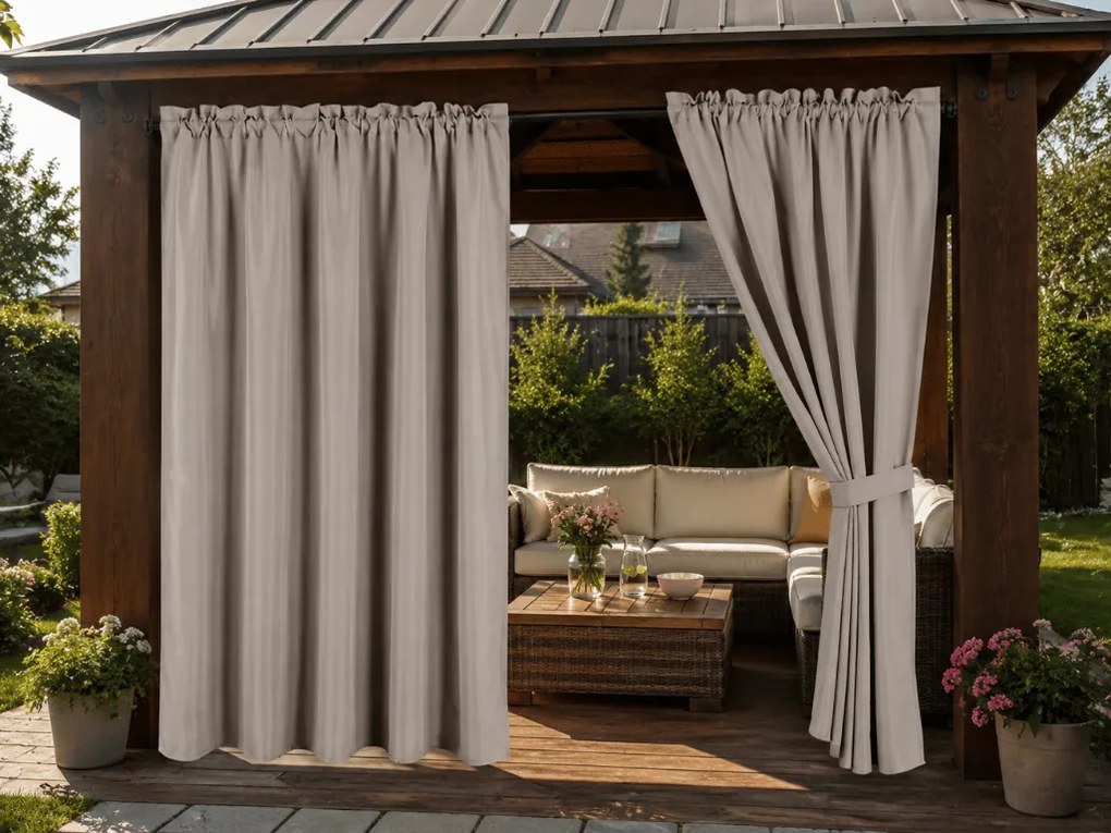 Perdea pentru gradina GARDIO rezistent la apa 150x200 cm, bej deschis