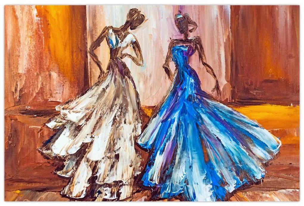 Tablou - Dansatoare, pictură în ulei (90x60 cm)