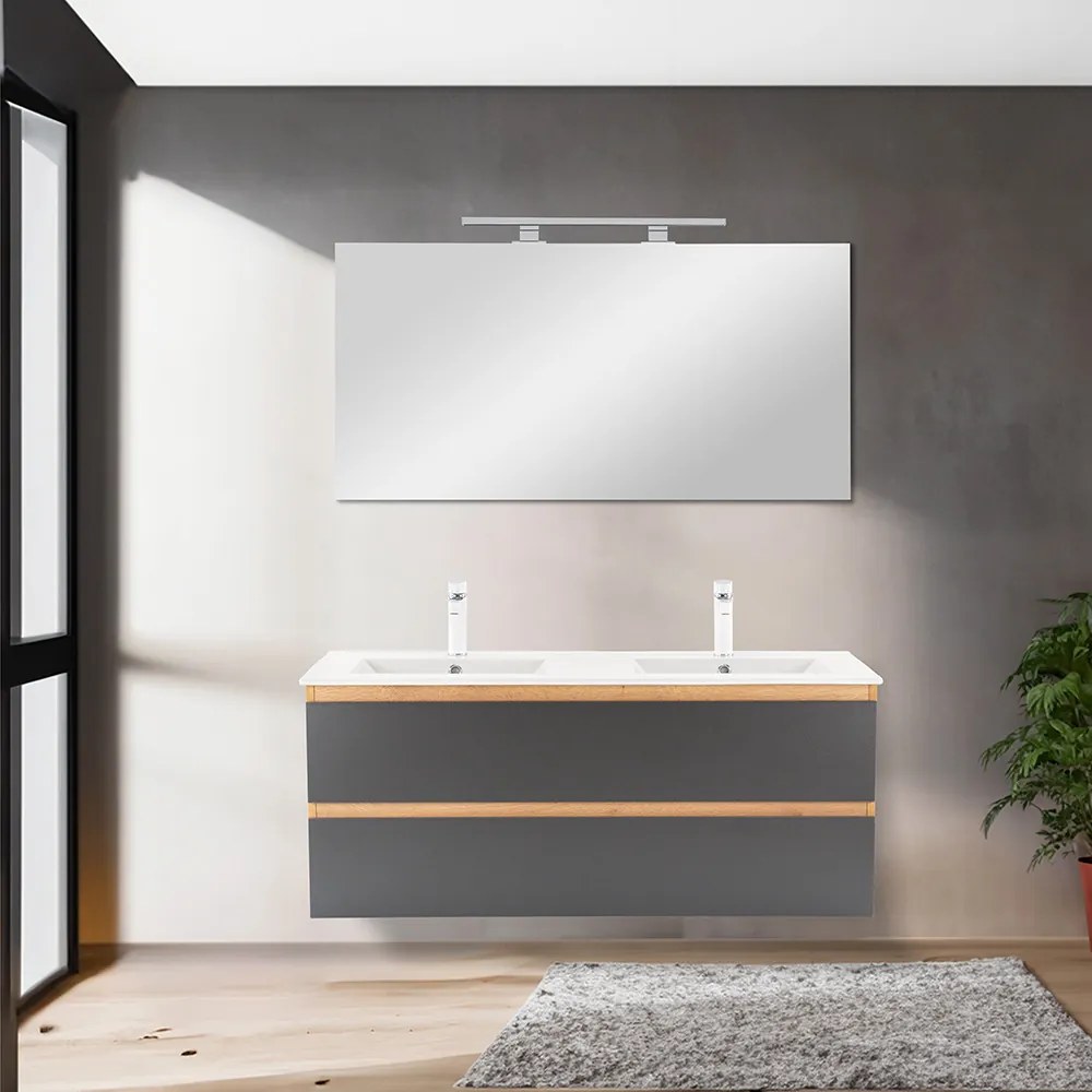 Dulap inferior Vario Forte 120 cu lavoar stejar-antracit