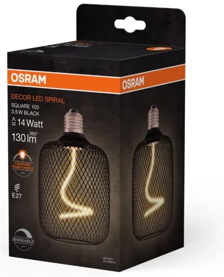 Bec LED dimabil Osram DECOR FILAMENT E27/3,5W/230V 1800K negru