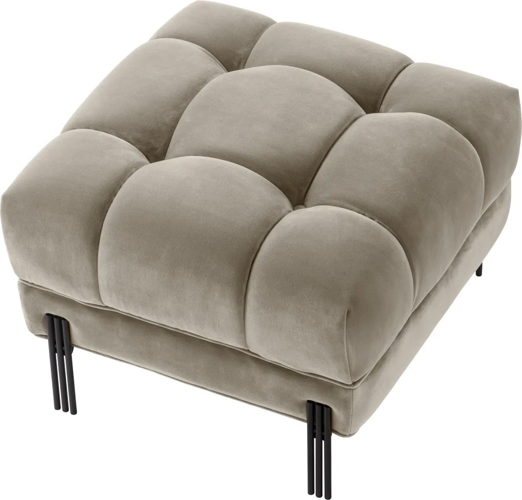 Taburete elegant design LUX Sienna, catifea greige 113199 HZ