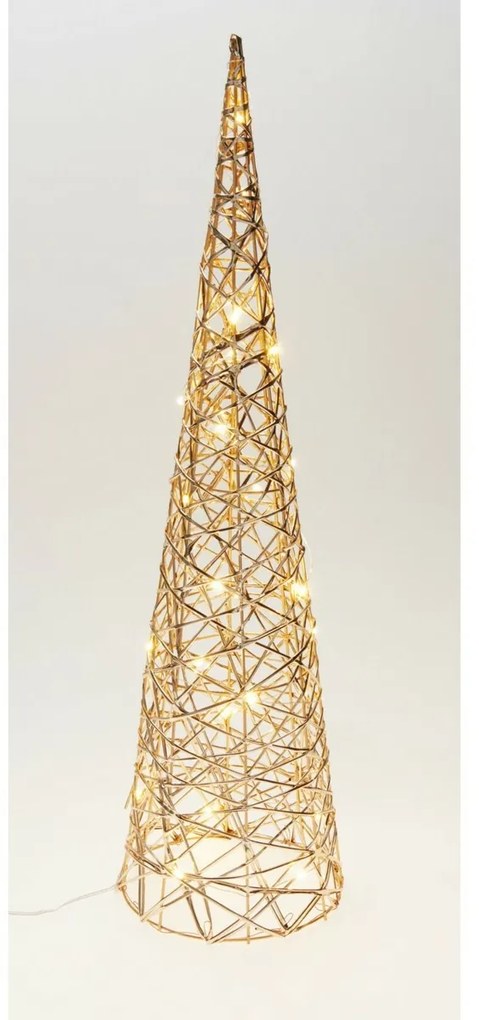 Conul luminos de Crăciun Champagne, 60 x 16 cm, 30micro LED, pe baterii, 60 cm