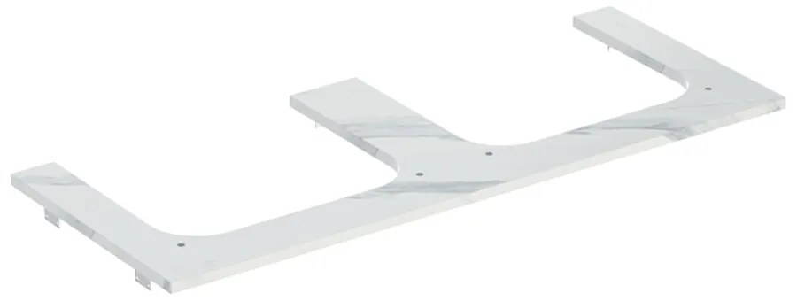 Blat pentru lavoar Geberit One cu decupaj dublu 120 cm tip marmura alba