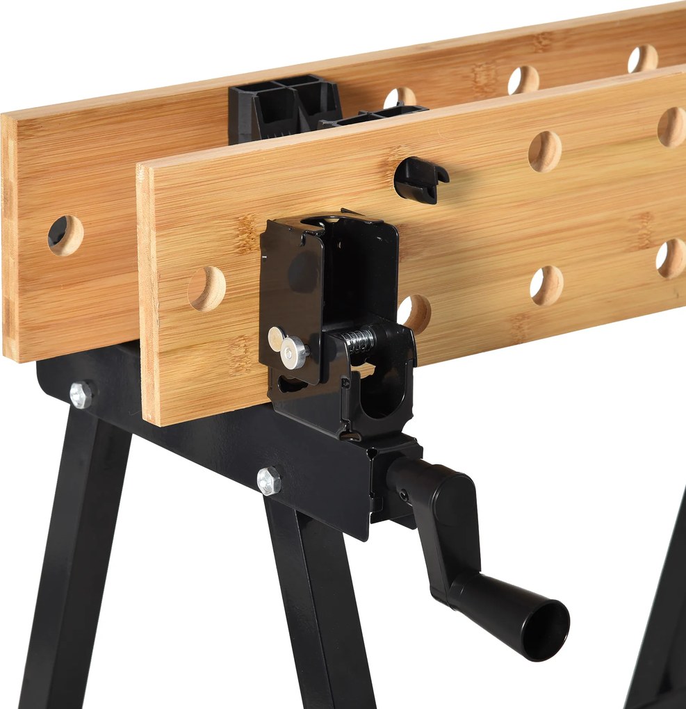 HOMCOM Banchet de Lucru Pliabil 4 Menghine, Riglă și Goniometru Capacitate 150 kg | Aosom Romania