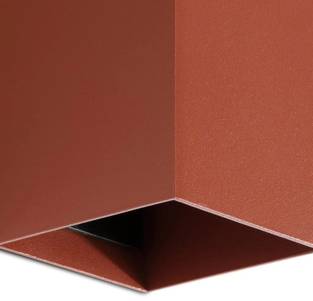 Aplica perete aluminiu terracotta, 2xGU10, LUNE square