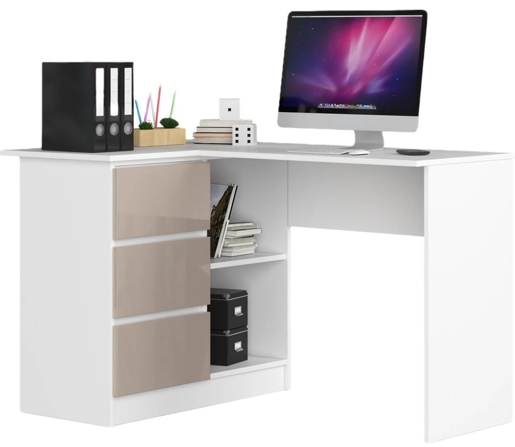 Masă PC de colț Bodhi (cappuccino lucios) (S). 1068936