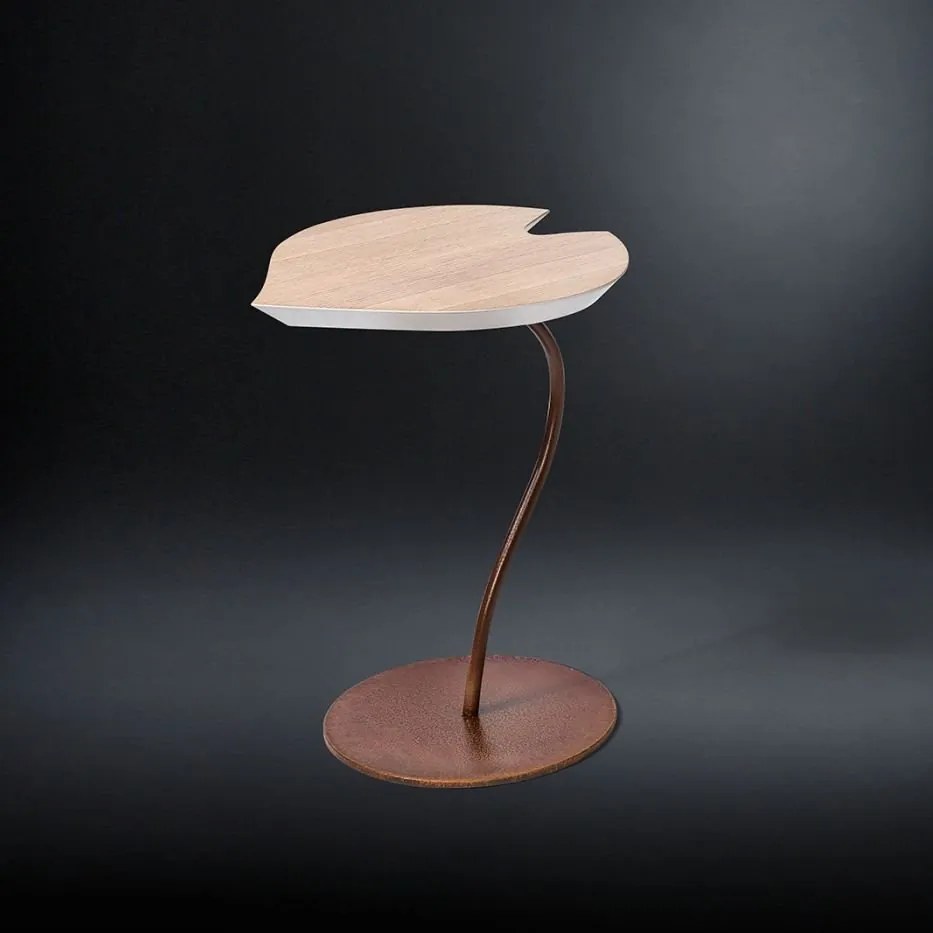 Masuta design LUX cu blat in forma de frunza, LEAF COR-TEN stejar 7511606.71