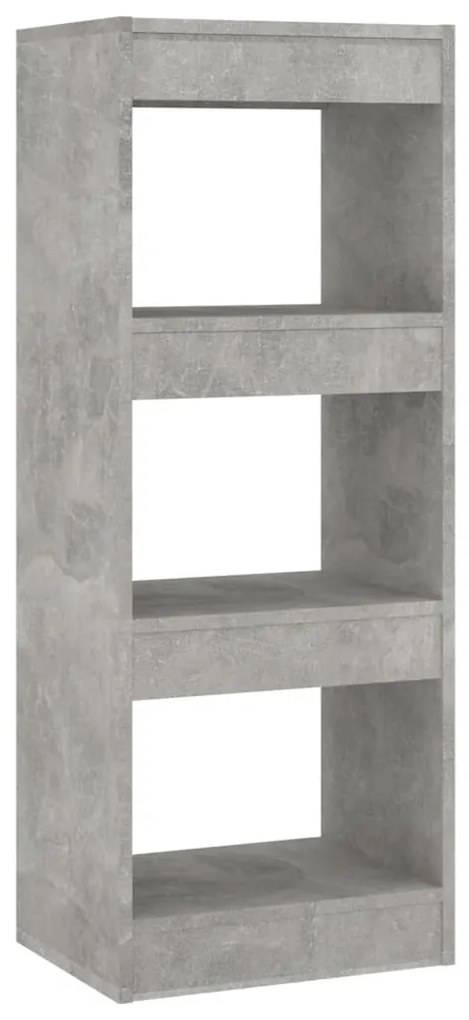 811614 vidaXL Bibliotecă/Separator cameră, gri beton, 40x30x103 cm, PAL