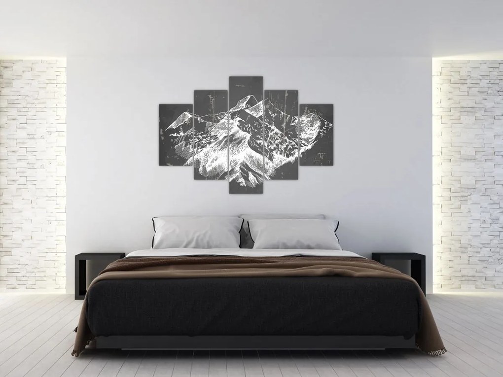 Tablou - Ilustrație de munți (150x105 cm)