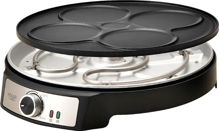 Aparat pentru clătite Adler AD 3093, 1600W, 30 cm, Ustensile incluse, Negru/Inox