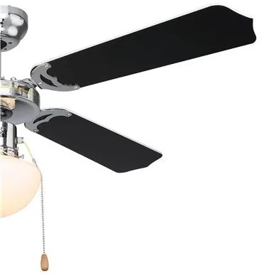 Candelabru Champion 0309CSW, cu ventilator, 1xE27, crom+negru, IP20, Globo