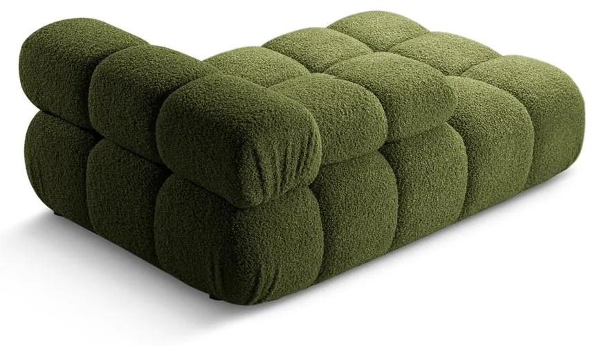 Modul pentru canapea modulară verde cu tapițerie din țesătură bouclé (cu colț pe partea stângă ) Bellis – Micadoni Home