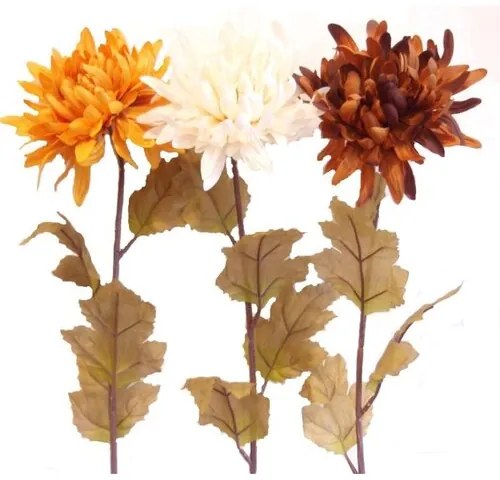 Crizantemă artificială de toamnă, h. 74 cm, set de3