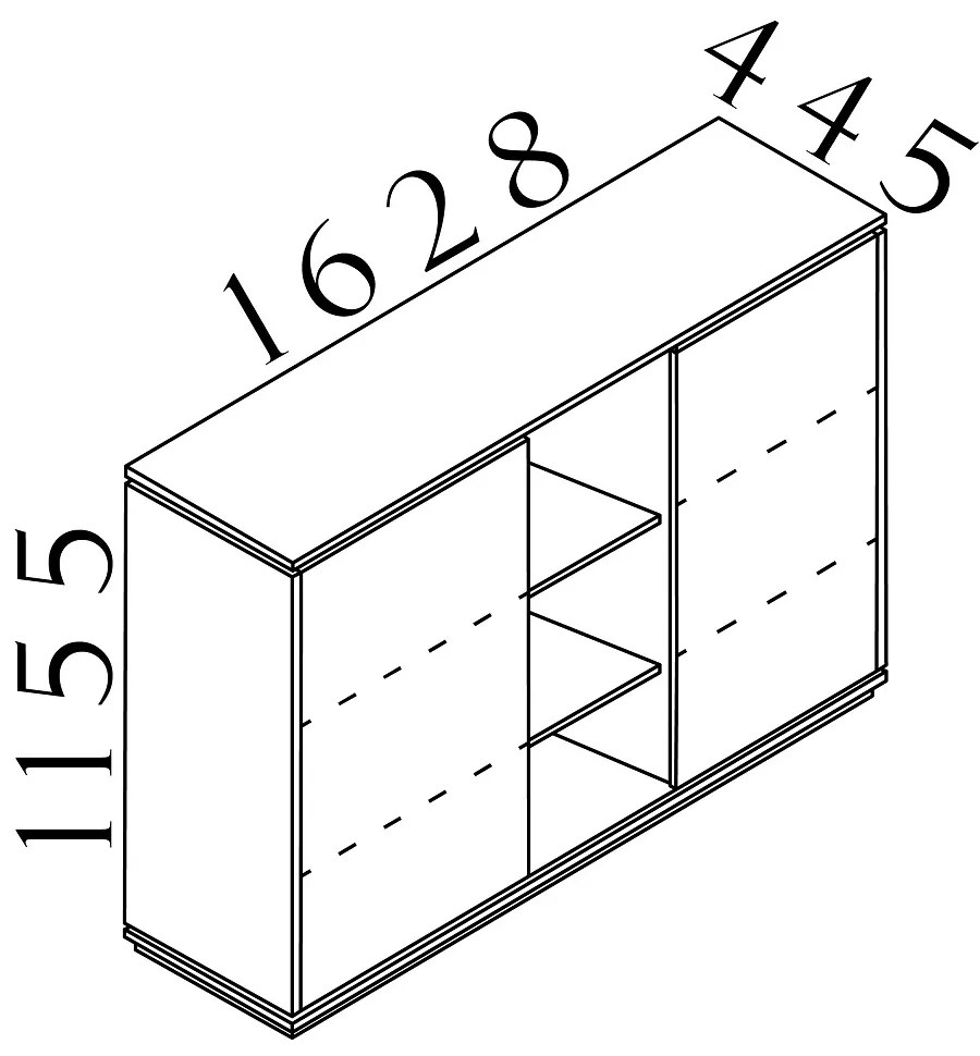 Dulap mediu Creator 162,8 x 44,5 x 115,5 cm, alb / wenge