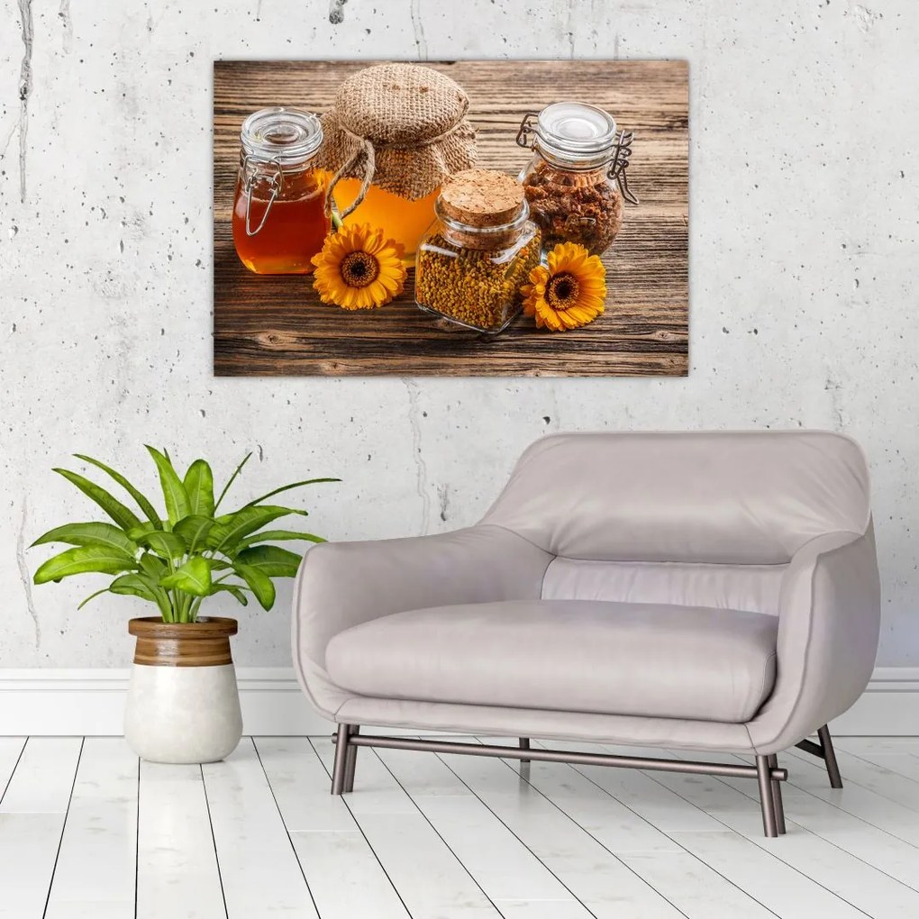 Tablou - Natura morta cu borcane de miere (90x60 cm)