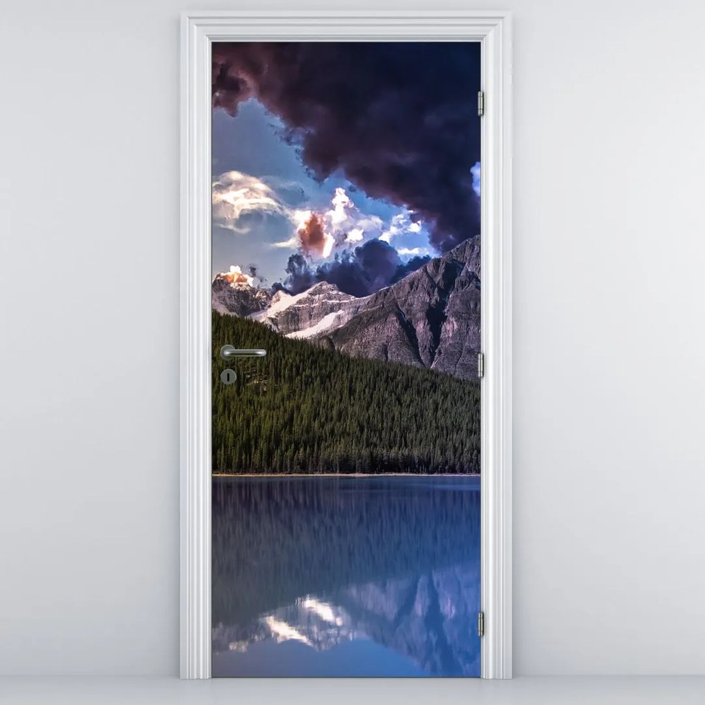 Fototapet pentru ușă - Lac și munți (95x205cm)