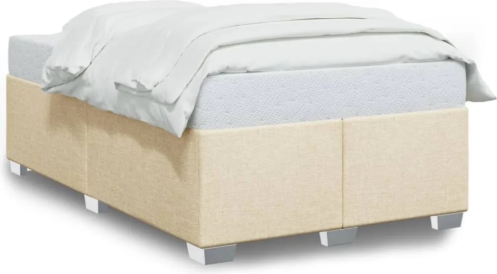 vidaXL Cadru de pat fără saltea, crem, 120x200 cm, textil