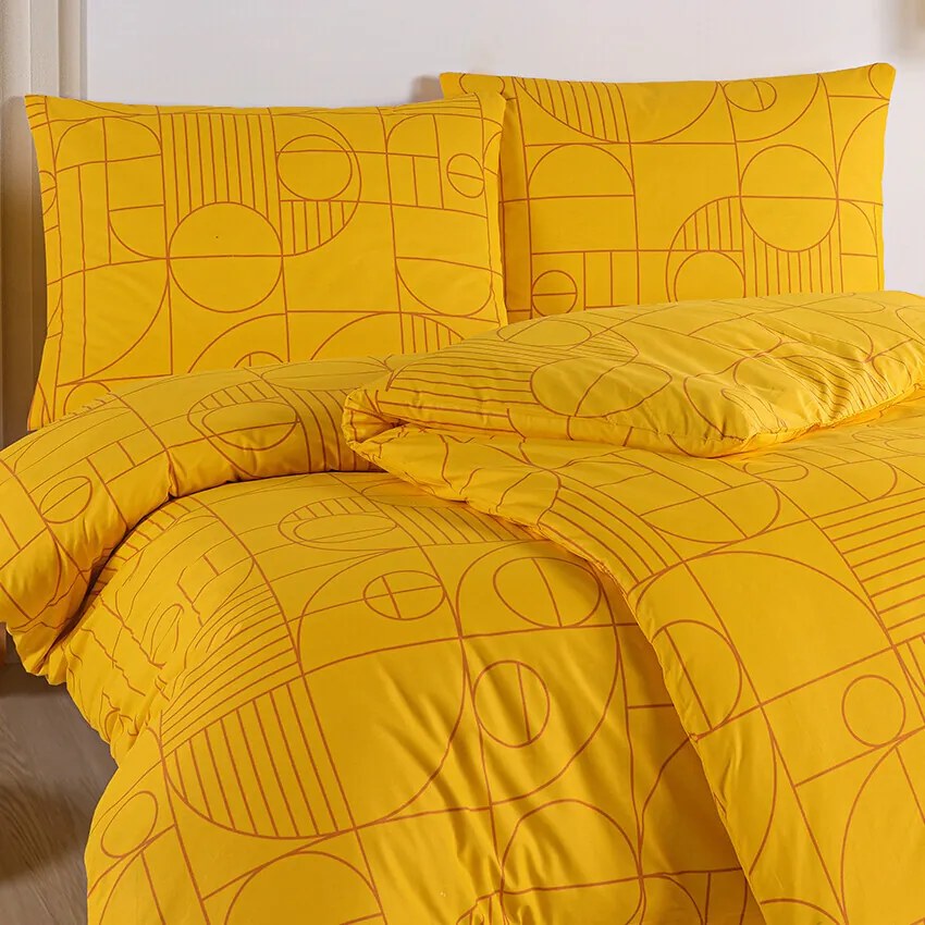BedTex Lenjerie de pat din bumbac Geo Ray Flower, 140 x 220 cm, 70 x 90 cm, 140 x 220 cm, 70 x 90 cm