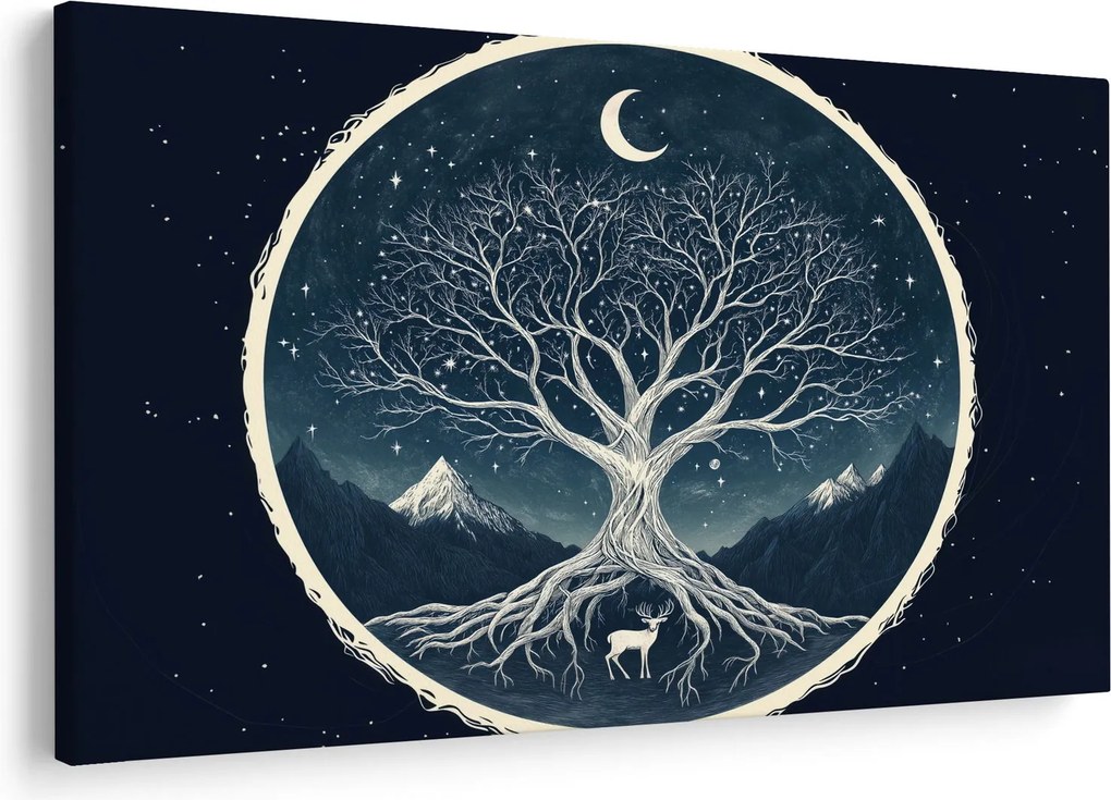 Tablou – Arbore magic cu cerb II. (90x60 cm)