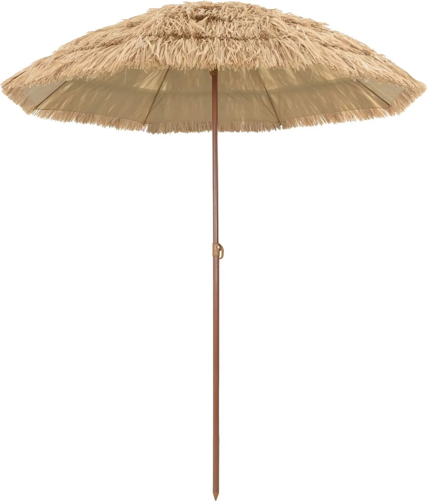 vidaXL Parasol de Plajă natural 255 x 255 x 255 cm Poliester și oțel
