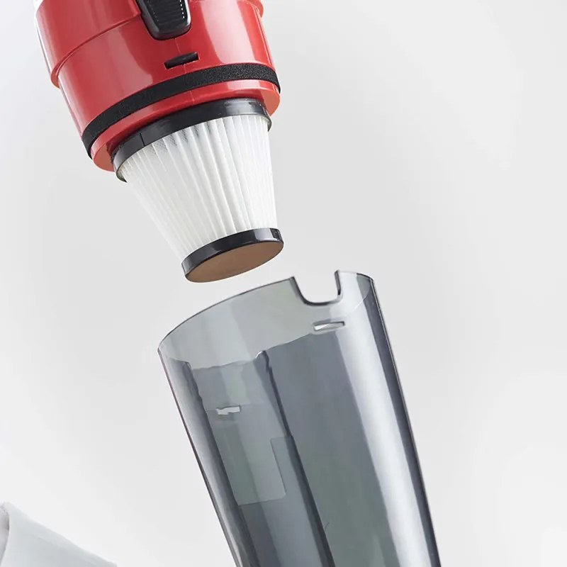 Aspirator vertical Rosberg R51001A, 600W, 800 ml, Filtru HEPA, Manual, Rosu