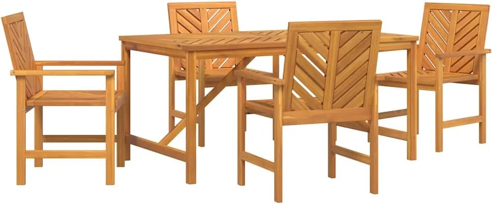 vidaXL Set de masă pentru grădină 5 pcs Maro Lemn Solid de Acacia
