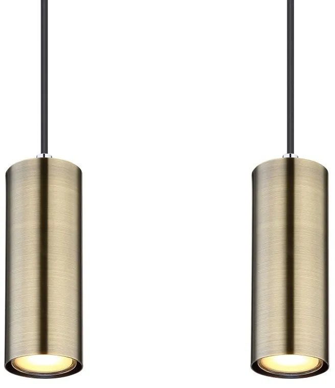 Lustra cu 4 pendule design modern ROBBY negru mat, alama mat